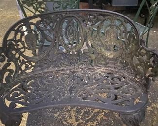 Beautiful Curved Cast Iron Garden Bench