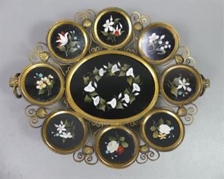 Large pietra dura Italian tray