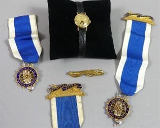 14K DAR medals & watch