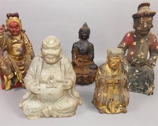 Antique Chinese buddhas and figures