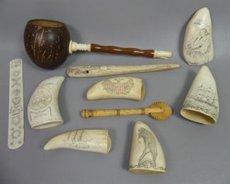 Antique whalebone items
