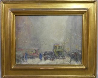 Guy Wiggins painting - NYC street scene