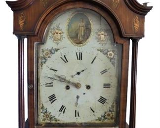 English inlaid grandmother clock