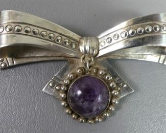 Wm Spratling silver & amethyst brooch