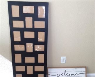 Black Collage Frame with Farmhouse Style Welcome Sign
