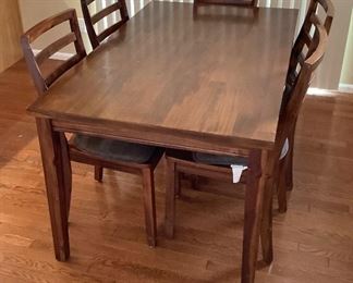 Wood Dining Table and (5) Chairs