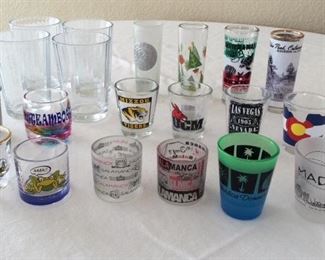 Assorted Shot Glasses and Juice Glasses