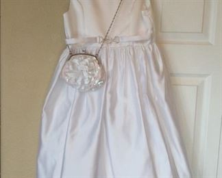 "American Princess" Girl's Formal White Dress and Coin Purse