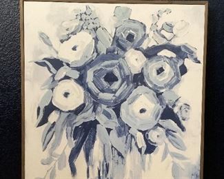 Navy Floral Wall Art