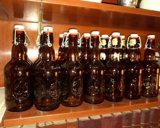 Flip Top Amber Glass Beer Bottles