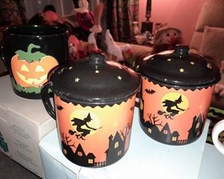 Halloween Soup Mugs W/ Lids