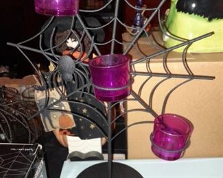 Halloween PartyLite Spider Web Candle Holder