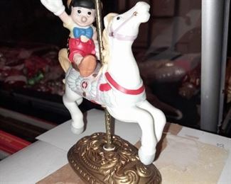 Pinocchio On Carousel Horse Figurine