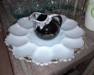 Milk Glass Egg Tray