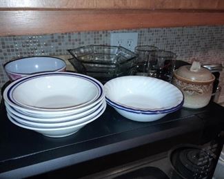 Assorted Kitchen Contents (Glassware, China, Dishware, Etc.)