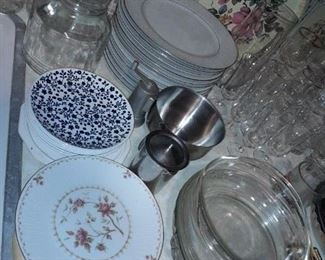 Assorted Kitchen Contents (Glassware, China, Dishware, Etc.)