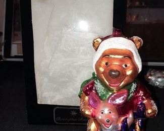 Winnie The Pooh & Piglet Glass Ornament By Christopher Radko