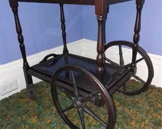Antique Rolling Tea Cart