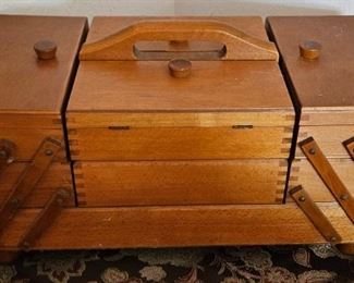 Accordian style fold out sewing box
