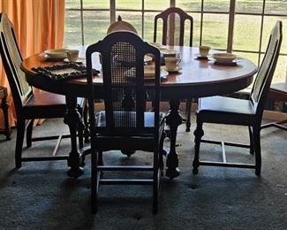 Vintage round wood table 