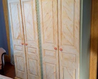 painted double wardrobe