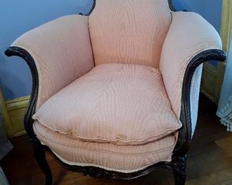 antique pink upholstered chair