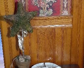 Queen Victoria framed art, hall table