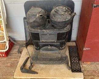 Cast Iron Kettles and old wood stove