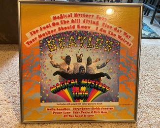 Great Looking The Beatles Magical Mystery Tour Framed Album! Awesome Art & Music!!