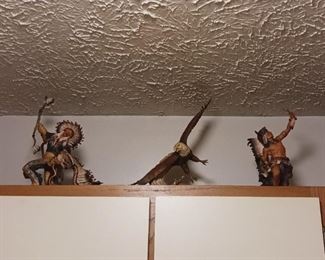 Native American Indian and eagle figurines