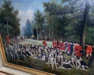 Beautiful Daniel Edwards Fox Hunt and Hound Oil Painting 
