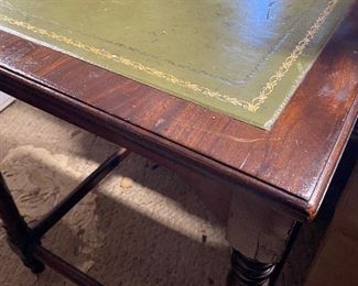 Vintage  Leather Inset Card/Side Table