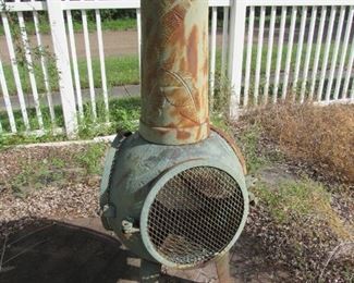 Vintage heavy cast iron chimenea