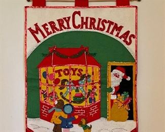 Vintage Felt and Sequins Christmas Wall Hangings 