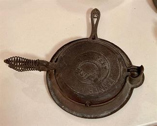 Antique Crescent Waffle Maker by Fanner Mfg