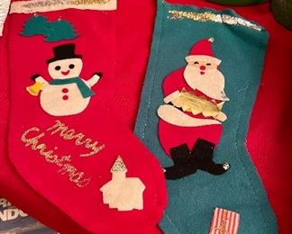 Vintage Handmade Felt Christmas Stockings