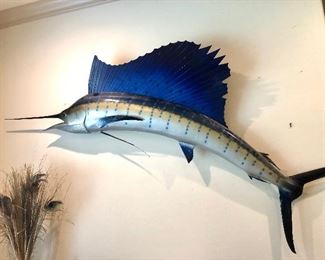 Large mounted sailfish