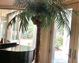 Large silk coconut tree in ceramic pot