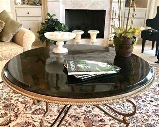 Dramatic round coffee table from Noel furniture
