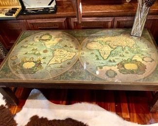 Unique map top coffee table