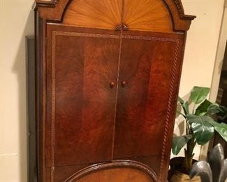 Vintage burled wood inlay armoire
