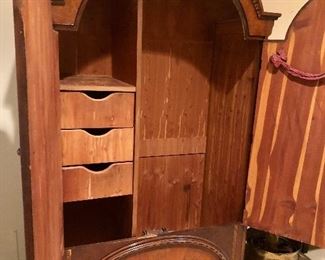 Cedar lined inside of armoire