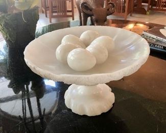 Alabaster bowl and eggs
