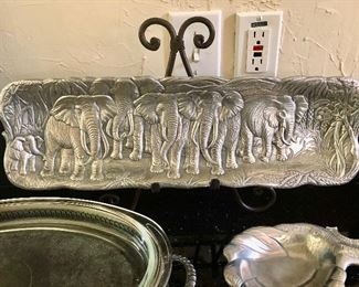 Arthur Court elephants serving tray