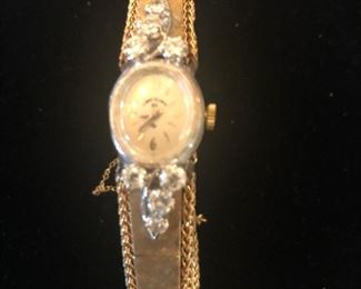 Vintage Lady Elgin 14k/diamonds watch