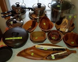 Hand crafted bowls and nice pans