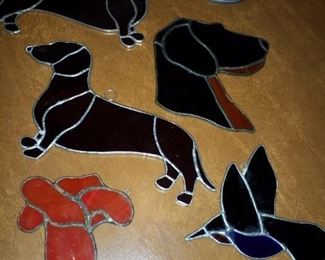 Small stained glass pieces