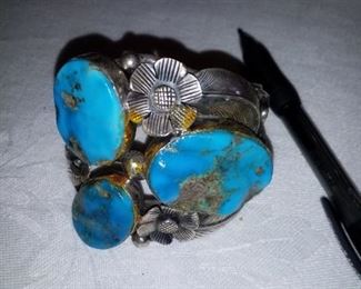 Sterling and turquoise bracelet 