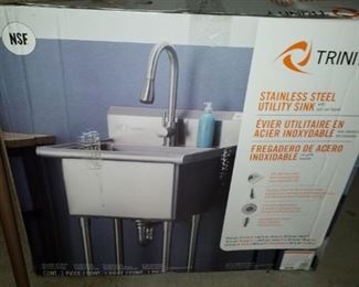 Stainless steel ulity sink for the garage, brand new