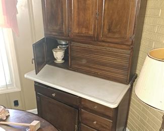 Hoosier cabinet with flour bin